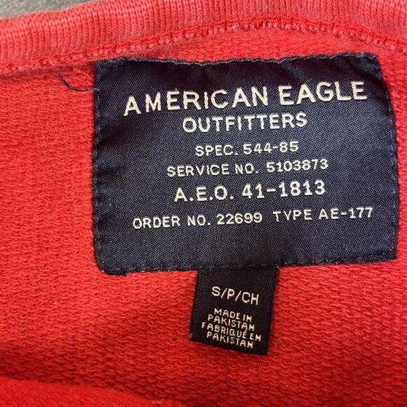 American Eagle Sweater Mens Small Crewneck Pullover Classic Casual Red - Picture 4 of 10